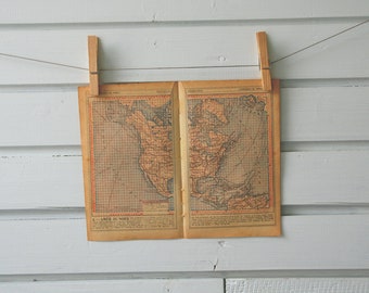 1920s Vintage North America Map