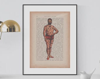 1881 Vintage Tattooed Captain Costentenus Illustration - Digital Download