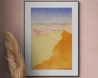 1930 Vintage Desert Scene Illustration by Pierre Rousseau