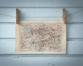 1907 Vintage Ruhr Map