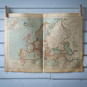Vintage kaart van Europa uit 1904