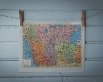 1957 Vintage West Canada Map