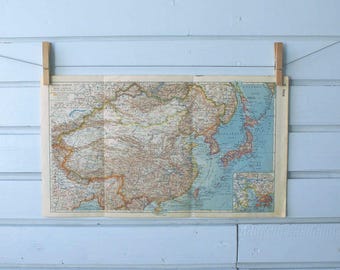 1938 Vintage Map of China