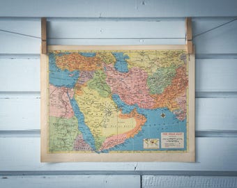 1954 Vintage Near East Map