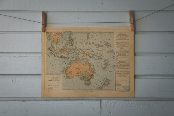 1886 Vintage Australia & West Oceania Map