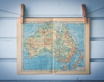 1956 Vintage Map of Australia