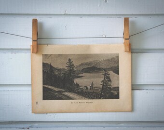 1890 Vintage St. Moritz Lithograph Illustration