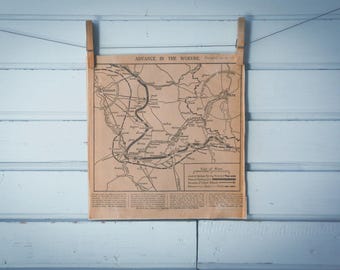 1915 Vintage Western Front Map