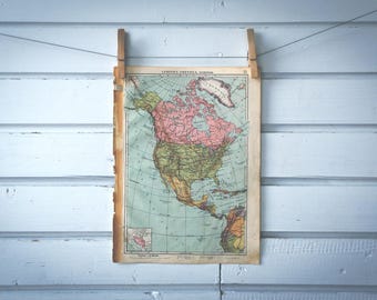 1930 Vintage North America Map