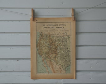 1941 Vintage West USA Map