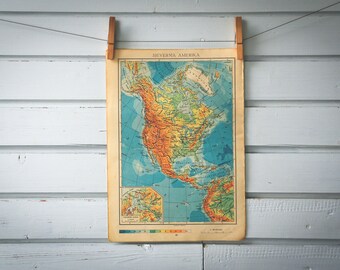1958 Vintage North America Map
