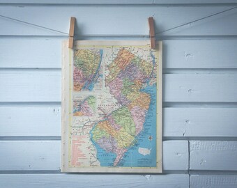 1956 Vintage New Jersey Map