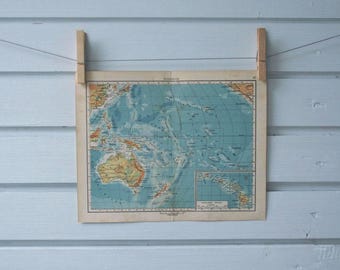 1956 Vintage Oceania Map