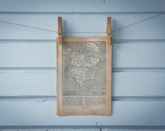 1954 Vintage North America Map
