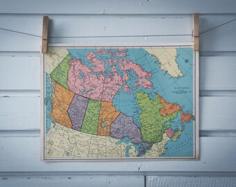 1957 Vintage Canada Map