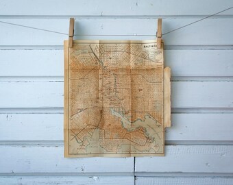 1905 Vintage Map of Baltimore