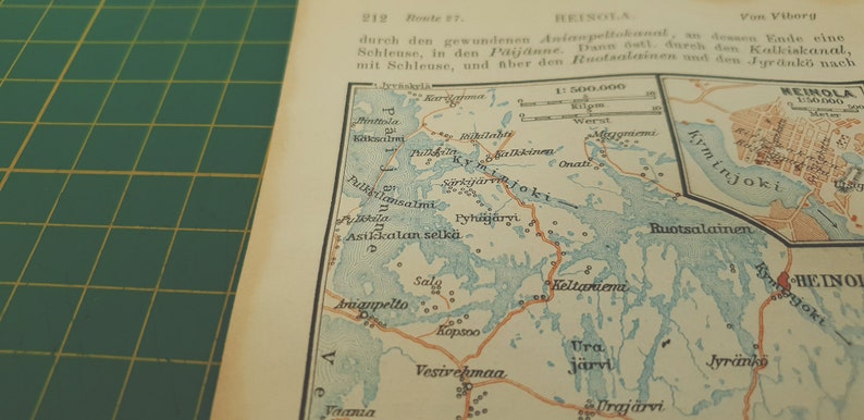 1912 Vintage Heinola & Surroundings Map image 6