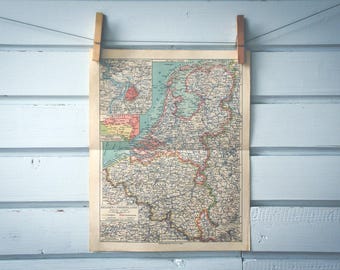 1925 Vintage Belgium & Netherlands Map