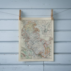 Carte vintage du Schleswig-Holstein, 1907