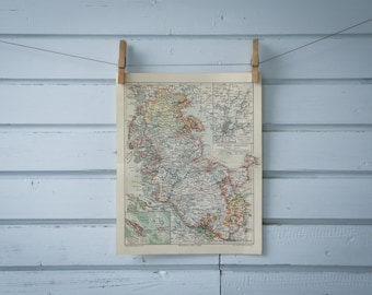 1907 Vintage Schleswig-Holstein Map