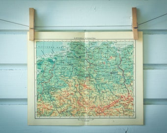 1959 Vintage North Germany Map
