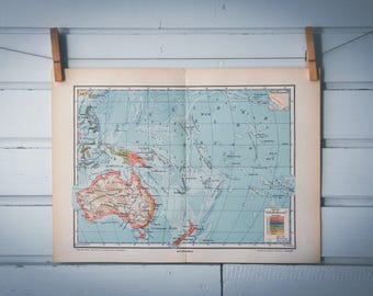 1937 Vintage Oceania Map
