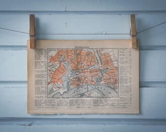 1890 Vintage Düsseldorf Map