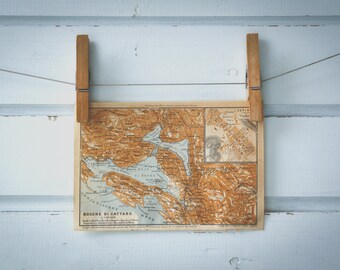 1911 Vintage Bay of Kotor Map