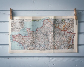 1936 Vintage North France Map