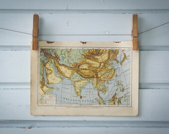 1916 Vintage Map of Asia