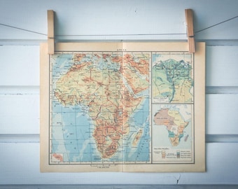 1956 Vintage Map of Africa