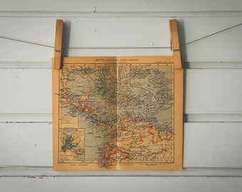 1943 Vintage Map of Central America