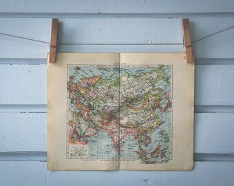 1932 Vintage Map of Asia