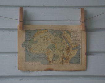 1916 Vintage North & Central Africa Map
