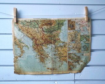 1930s Vintage Map of the Balkans