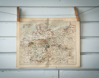 1887 Vintage German Industry Map