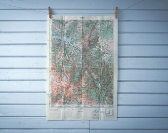 1961 Vintage Central Bosnia Map