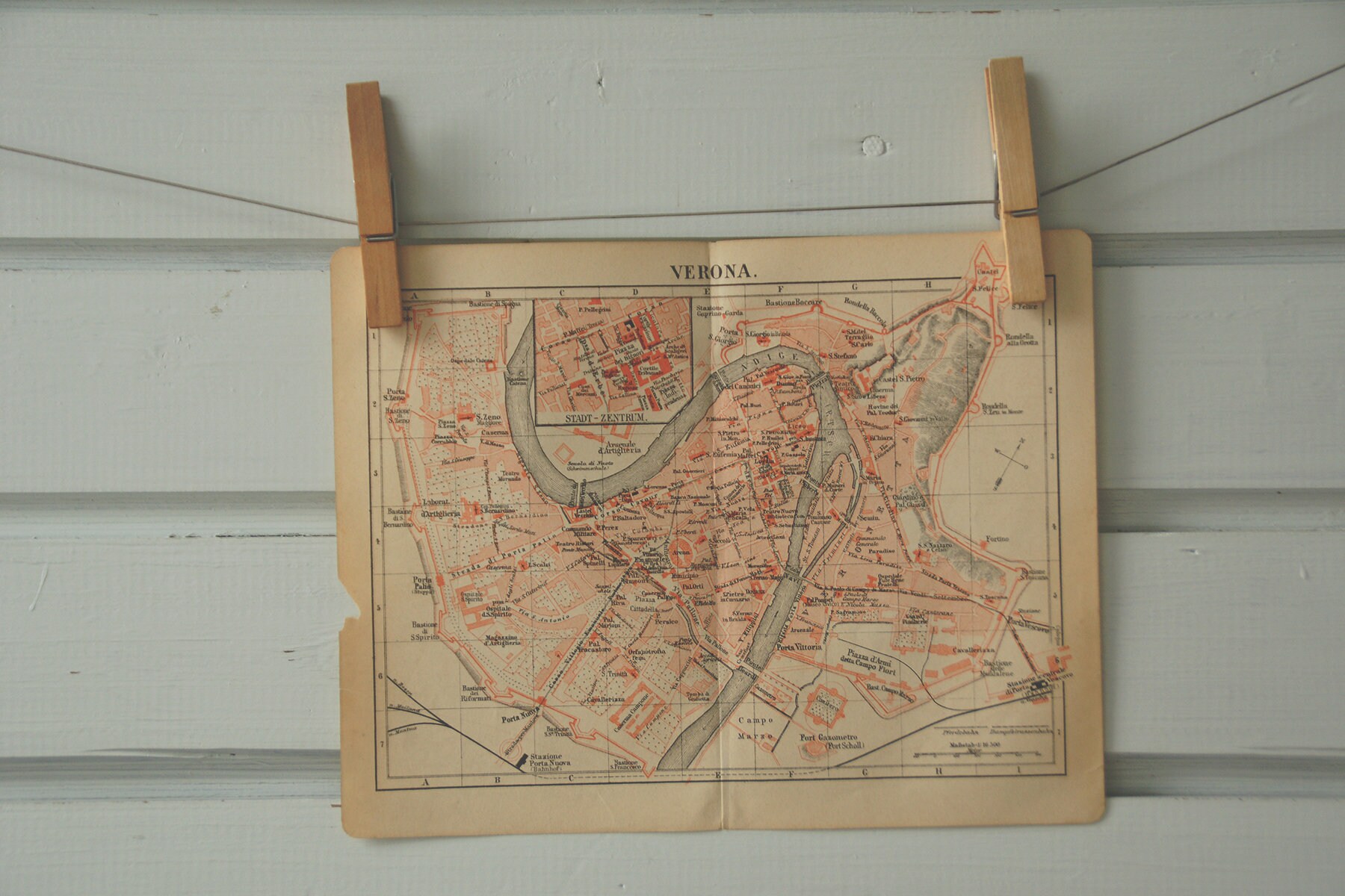 1892 Vintage Map of Verona