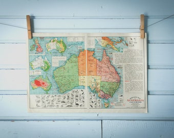 1930s Vintage Map of Australia