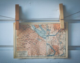 1905 Vintage Map of Minneapolis