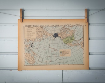 1941 Vintage Map of the Territories of the United States