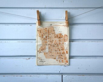 1931 Vintage Map of Pompeii