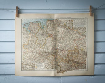 1901 Vintage West Germany Map
