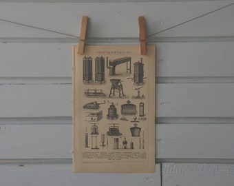 1894 Vintage Fruit Processing Lithograph Illustration