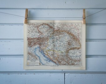 1907 Vintage Austria-Hungary Map