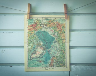 1959 Vintage Map of Arctic