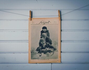 1930 Vintage Joys of Winter Illustration