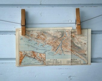 1931 Vintage Map of Rijeka