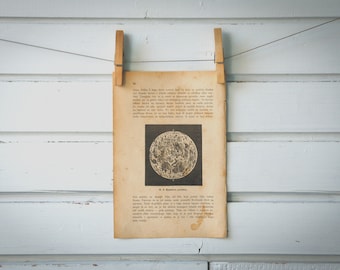 1888 Vintage Moon Lithograph Illustration