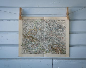 1907 Vintage Map of Saxony